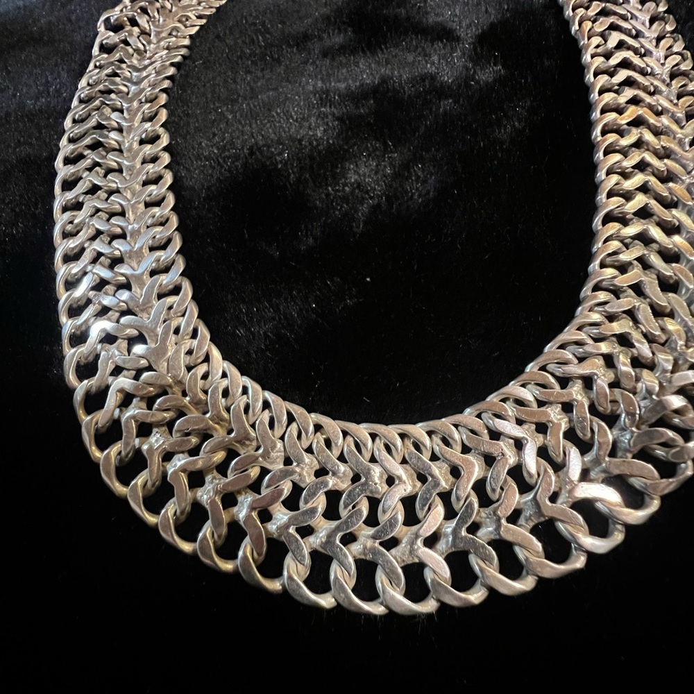 Sterling Vintage Mexico Silver Necklace - Picture 6 of 8